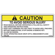 165045 - DECAL - CAUTION READ MANUAL