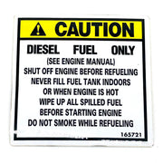 165721 - DECAL - DIESEL REFUEL WARNING