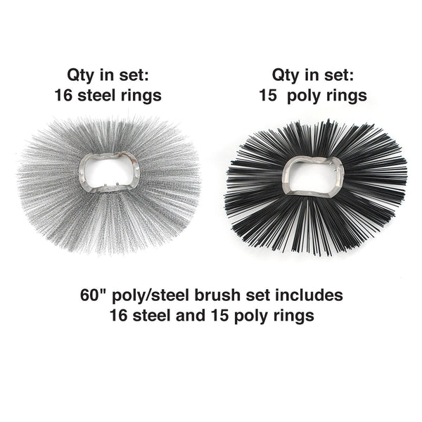 100255 - BRUSH SET - POLY/STEEL 60"
